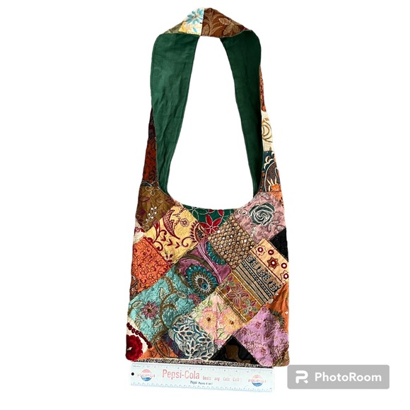 Handbags - Hand stitched beaded bohemian style crossbody shoulder bag